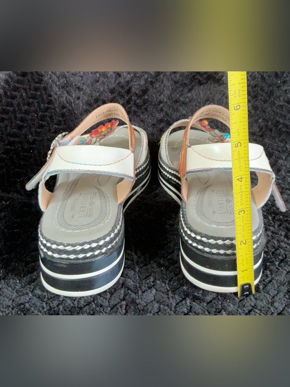 Women's White & Tan Floral Platform Sandals - Picture 4 of 8